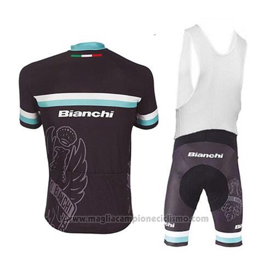 2017 Abbigliamento Ciclismo Bianchi Bianco e Azzurro Manica Corta e Salopette