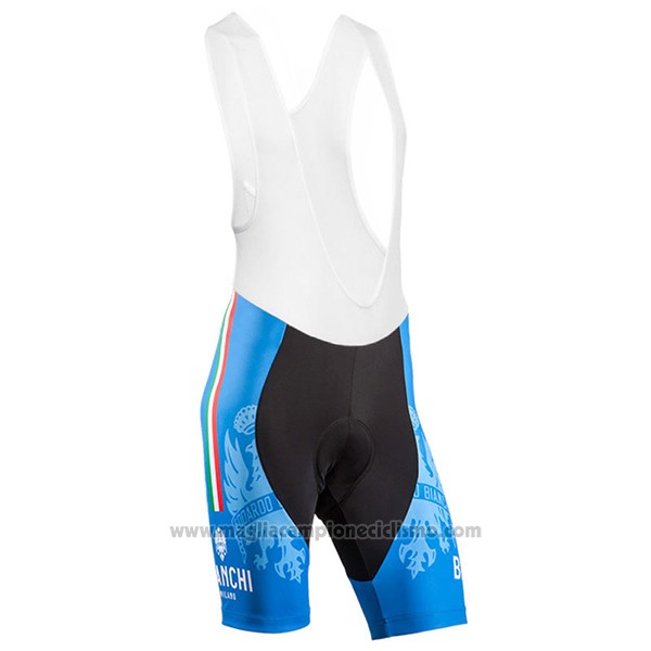 2017 Abbigliamento Ciclismo Bianchi Blu Manica Corta e Salopette
