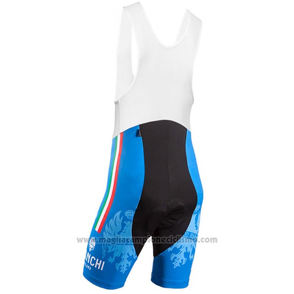 2017 Abbigliamento Ciclismo Bianchi Blu Manica Corta e Salopette