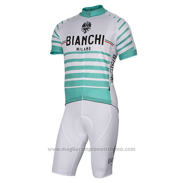2017 Abbigliamento Ciclismo Bianchi Milano Albatros Bianco Manica Corta e Salopette