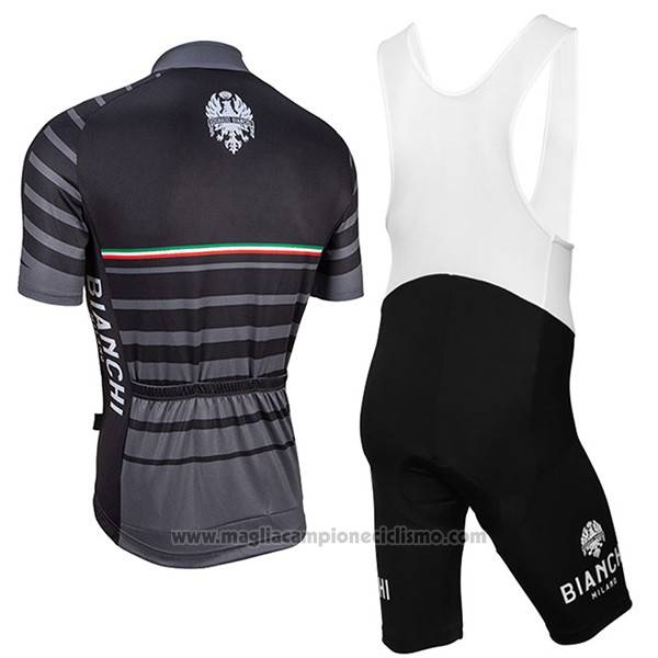 2017 Abbigliamento Ciclismo Bianchi Milano Albatros Grigio Manica Corta e Salopette