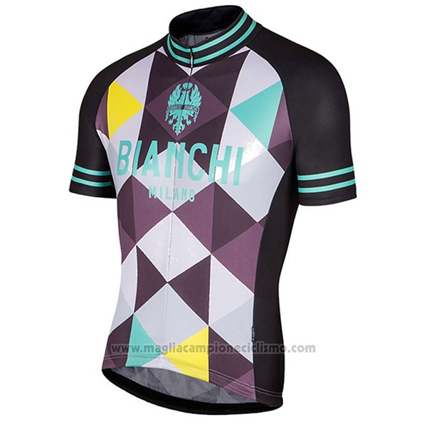 2017 Abbigliamento Ciclismo Bianchi Milano Aviolo Nero Manica Corta e Salopette