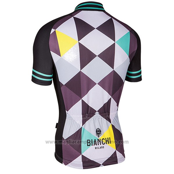2017 Abbigliamento Ciclismo Bianchi Milano Aviolo Nero Manica Corta e Salopette