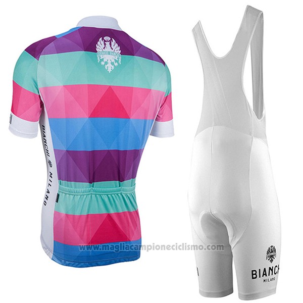 2017 Abbigliamento Ciclismo Bianchi Milano Aviolo Rosso Manica Corta e Salopette
