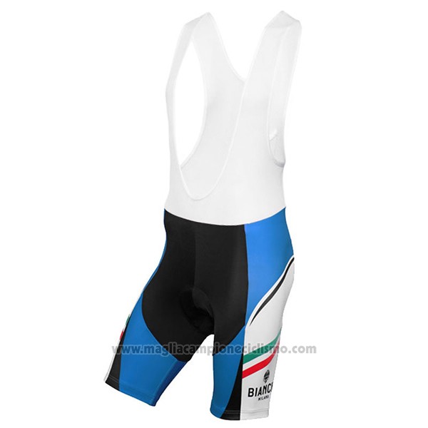 2017 Abbigliamento Ciclismo Bianchi Milano Celeste e Bianco Manica Corta e Salopette