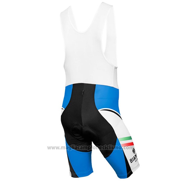 2017 Abbigliamento Ciclismo Bianchi Milano Celeste e Bianco Manica Corta e Salopette