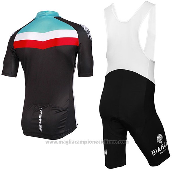 2017 Abbigliamento Ciclismo Bianchi Milano Chorei Nero Manica Corta e Salopette