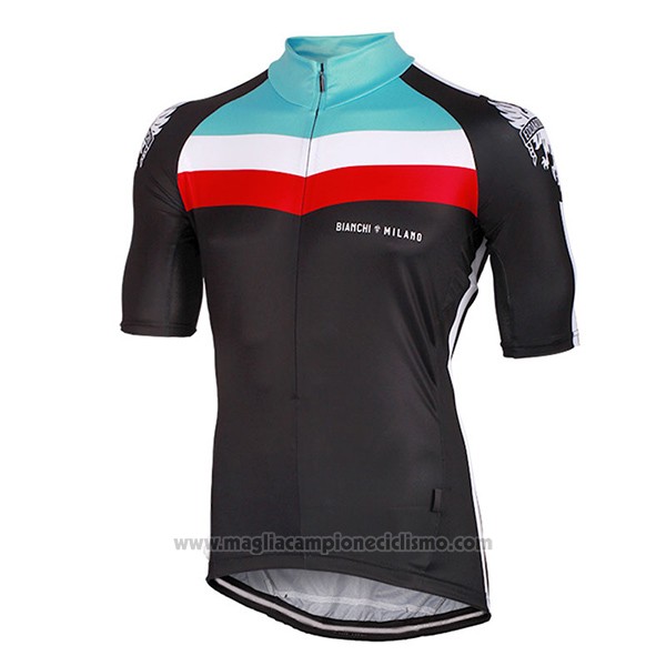 2017 Abbigliamento Ciclismo Bianchi Milano Chorei Nero Manica Corta e Salopette