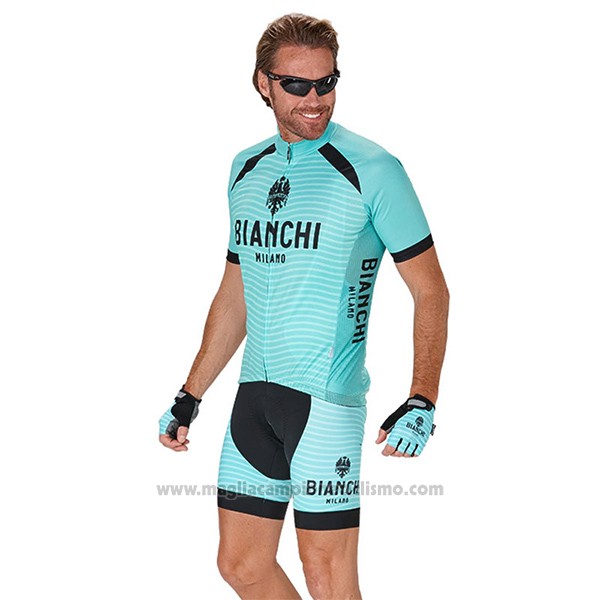 2017 Abbigliamento Ciclismo Bianchi Milano Meja Verde Manica Corta e Salopette