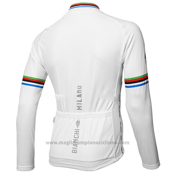 2017 Abbigliamento Ciclismo Bianchi Milano Ml Bianco Manica Lunga e Salopette
