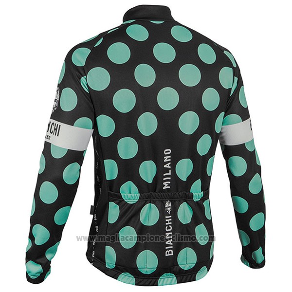 2017 Abbigliamento Ciclismo Bianchi Milano Ml Nero e Verde Manica Lunga e Salopette