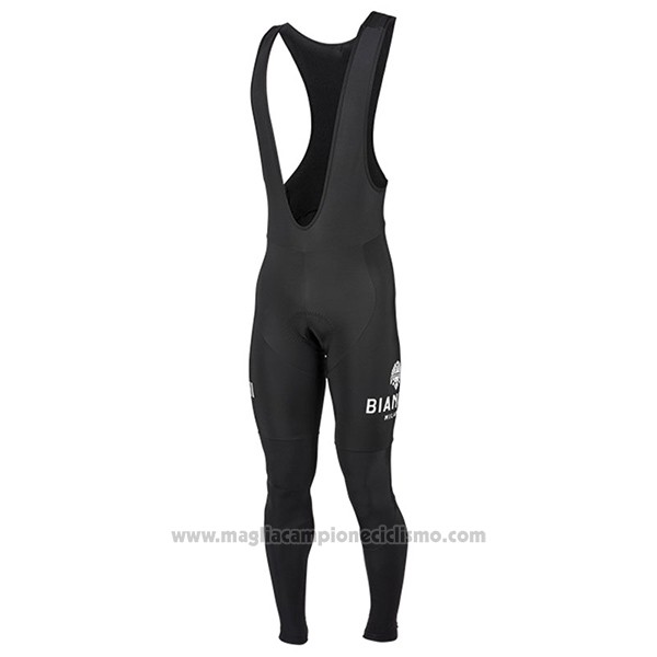2017 Abbigliamento Ciclismo Bianchi Milano Ml Nero e Verde Manica Lunga e Salopette
