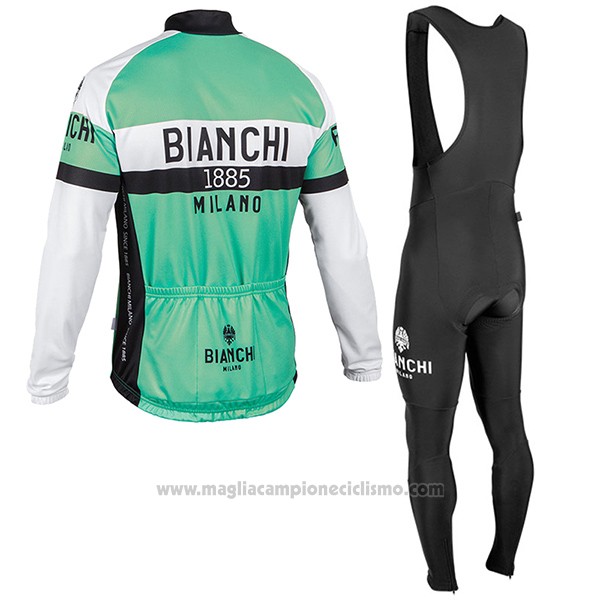 2017 Abbigliamento Ciclismo Bianchi Milano Ml Verde Manica Lunga e Salopette
