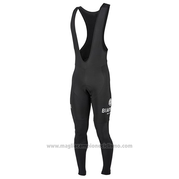 2017 Abbigliamento Ciclismo Bianchi Milano Ml Verde e Nero Manica Lunga e Salopette