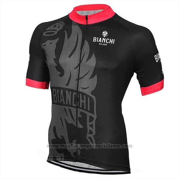 2017 Abbigliamento Ciclismo Bianchi Milano Nero Manica Corta e Salopette