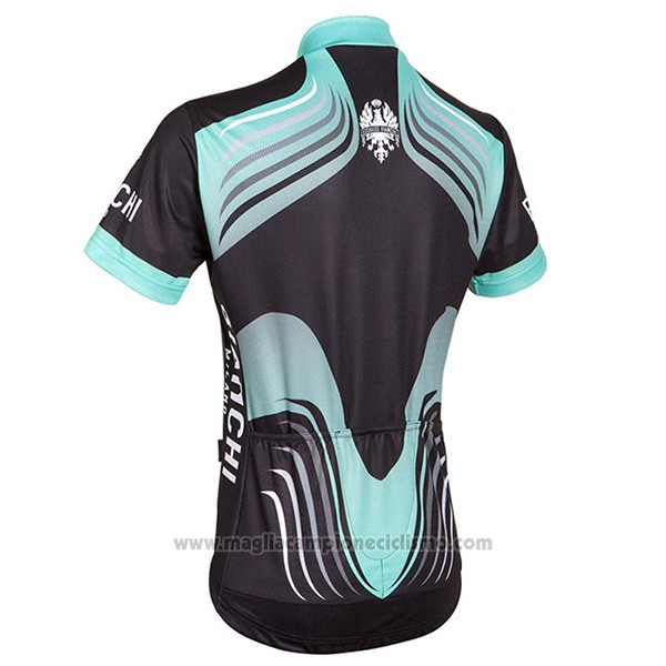 2017 Abbigliamento Ciclismo Bianchi Milano Nero e Verde Manica Corta e Salopette