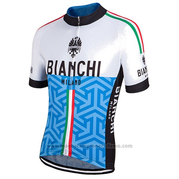 2017 Abbigliamento Ciclismo Bianchi Milano Pontesei Blu Manica Corta e Salopette