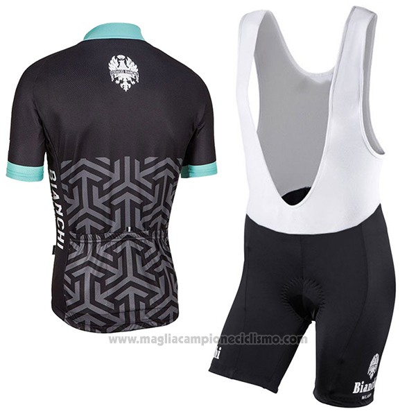 2017 Abbigliamento Ciclismo Bianchi Milano Pride Nero Manica Corta e Salopette