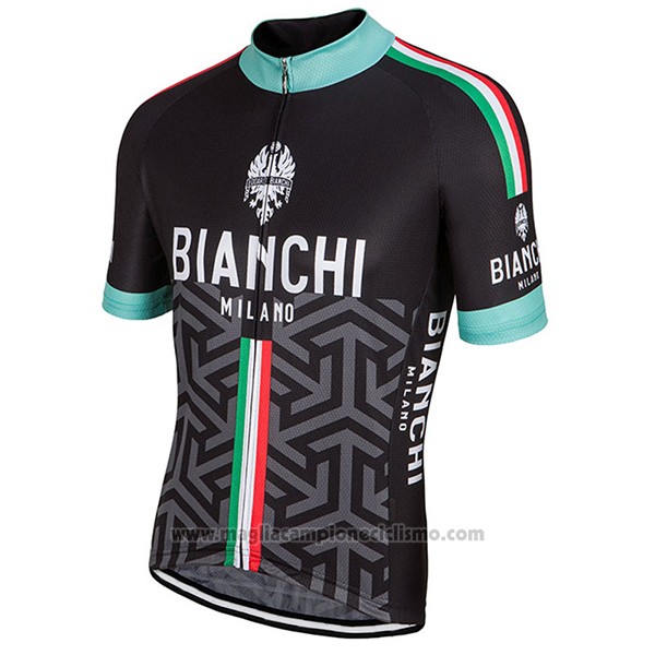 2017 Abbigliamento Ciclismo Bianchi Milano Pride Nero Manica Corta e Salopette