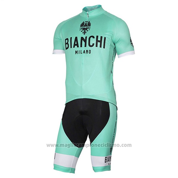 2017 Abbigliamento Ciclismo Bianchi Milano Pride Verde Manica Corta e Salopette