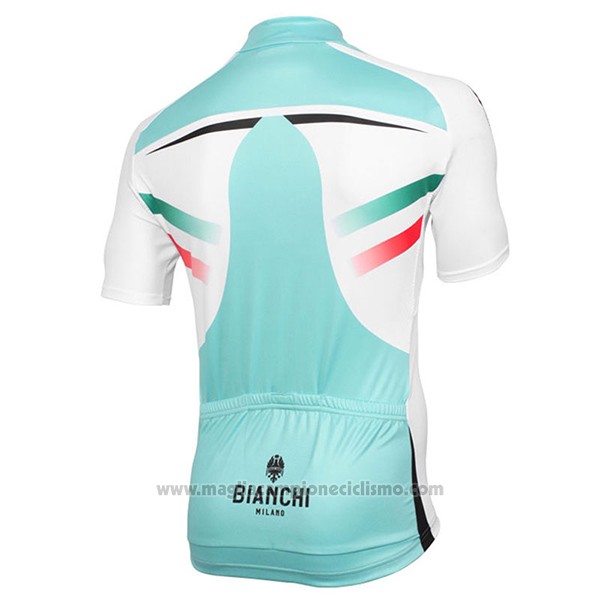 2017 Abbigliamento Ciclismo Bianchi Milano Verde e Bianco Manica Corta e Salopette