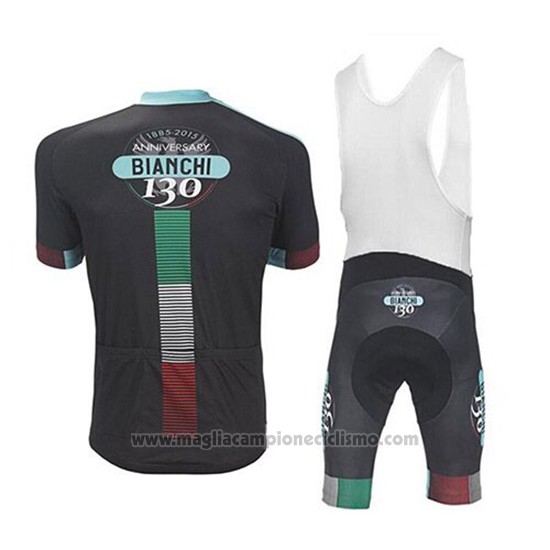 2017 Abbigliamento Ciclismo Bianchi Nero Manica Corta e Salopette