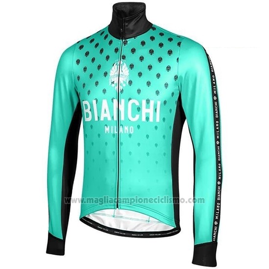 2019 Abbigliamento Ciclismo Bianchi Milano FT Blu Nero Manica Lunga e Salopette