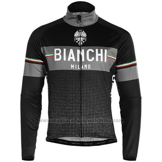 2019 Abbigliamento Ciclismo Bianchi Milano XD Nero Grigio Manica Lunga e Salopette