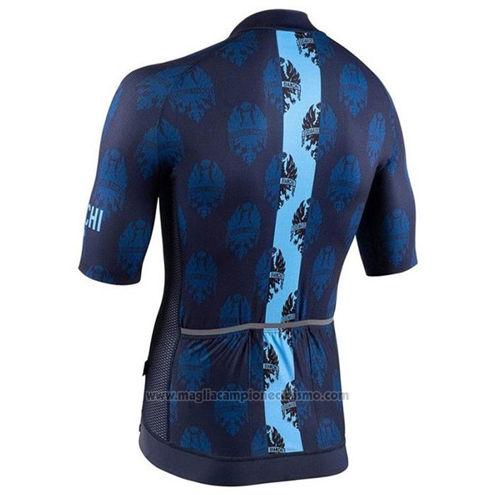 2020 Abbigliamento Ciclismo Bianchi Blu Manica Corta e Salopette