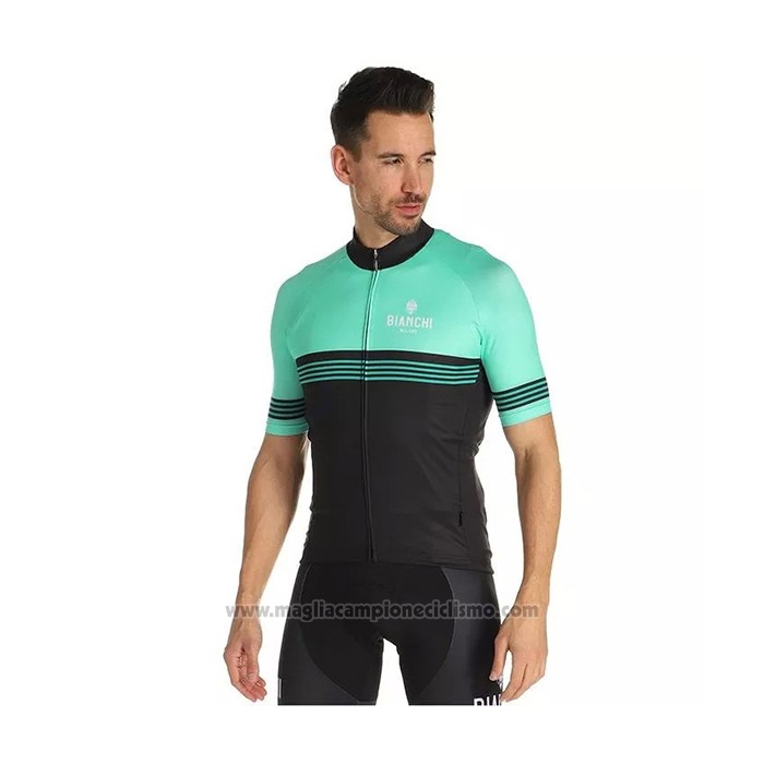 2021 Abbigliamento Ciclismo Bianchi Chiaro Verde Manica Corta e Salopette(1)