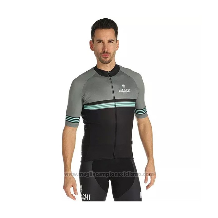 2021 Abbigliamento Ciclismo Bianchi Grigio Manica Corta e Salopette