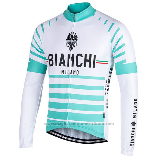 Abbigliamento Ciclismo Bianchi Milano Nalles Azzurro Bianco Manica Lunga e Salopette