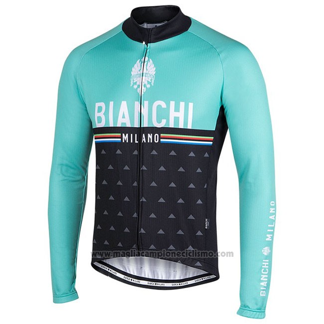 Abbigliamento Ciclismo Bianchi Milano Nalles Azzurro Nero Manica Lunga e Salopette