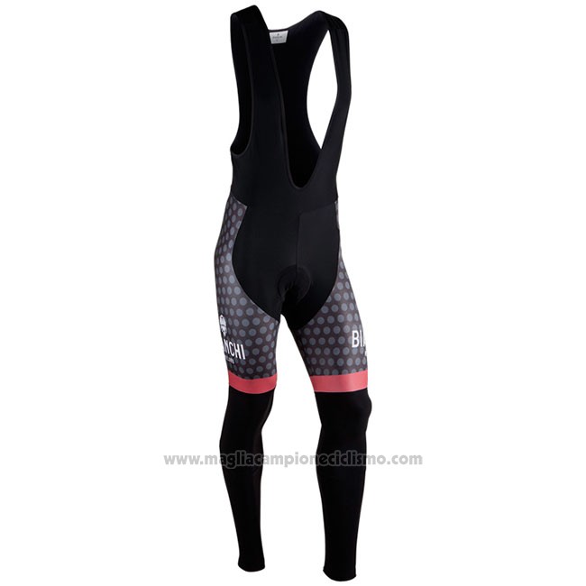 Abbigliamento Ciclismo Bianchi Milano Petroso Nero Rosso Manica Lunga e Salopette
