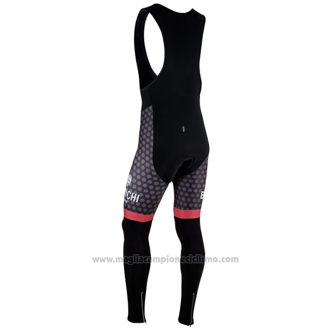 Abbigliamento Ciclismo Bianchi Milano Petroso Nero Rosso Manica Lunga e Salopette