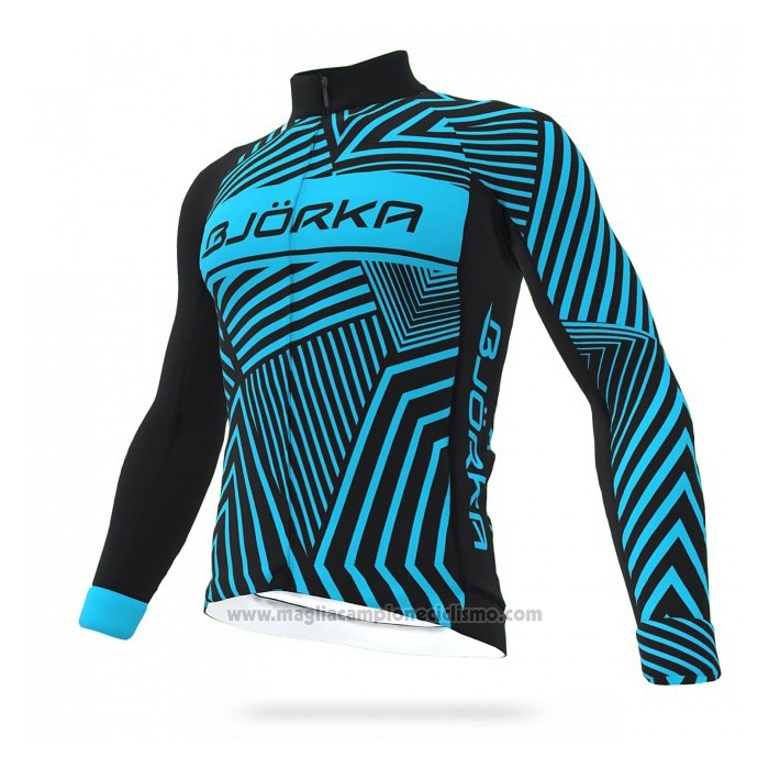 2021 Abbigliamento Ciclismo Bjorka Blu Manica Lunga e Salopette