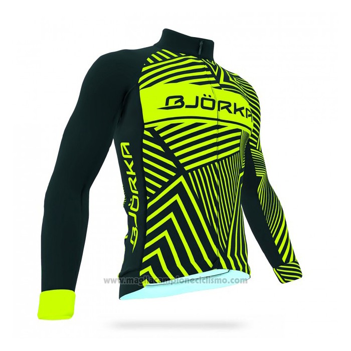 2021 Abbigliamento Ciclismo Bjorka Giallo Manica Lunga e Salopette