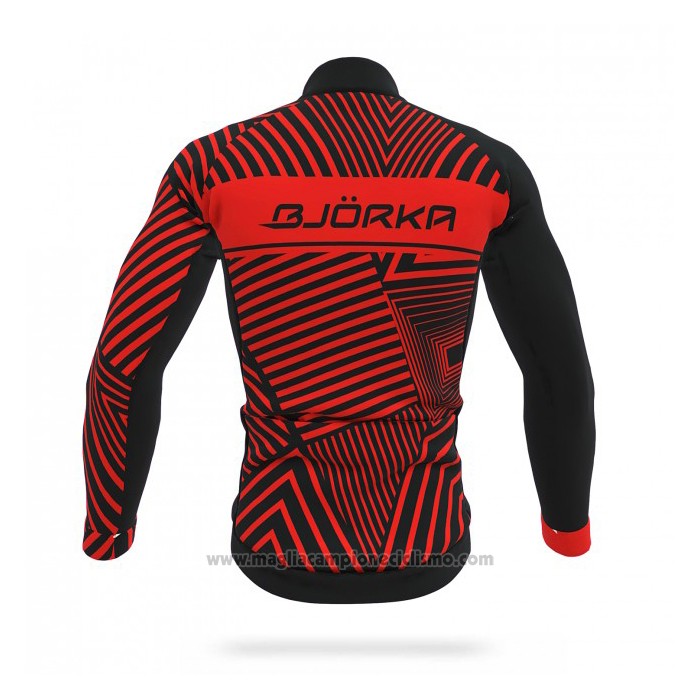 2021 Abbigliamento Ciclismo Bjorka Rosso Manica Lunga e Salopette