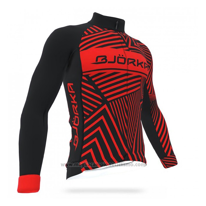 2021 Abbigliamento Ciclismo Bjorka Rosso Manica Lunga e Salopette