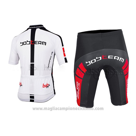 2015 Abbigliamento Ciclismo Bobteam Bianco Manica Corta e Salopette
