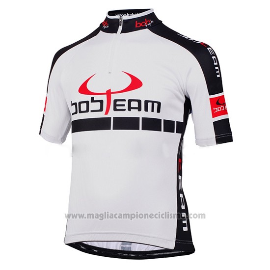 2015 Abbigliamento Ciclismo Bobteam Bianco Manica Corta e Salopette