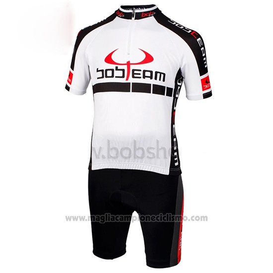 2015 Abbigliamento Ciclismo Bobteam Bianco Manica Corta e Salopette