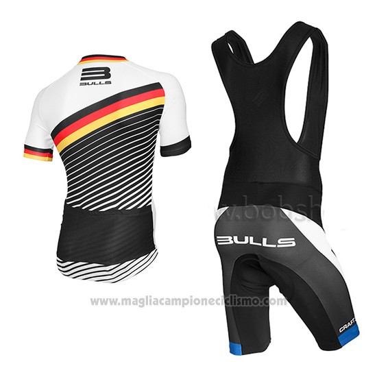 2015 Abbigliamento Ciclismo Bulls Bianco e Nero Manica Corta e Salopette