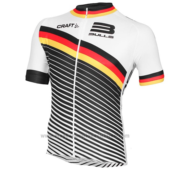 2015 Abbigliamento Ciclismo Bulls Bianco e Nero Manica Corta e Salopette