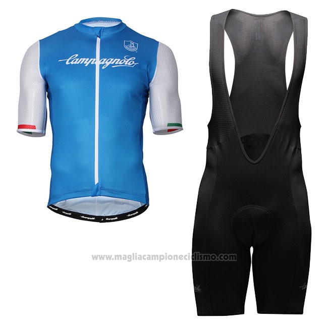 Abbigliamento Ciclismo Campagnolo Iridio Blu Bianco Manica Corta e Salopette