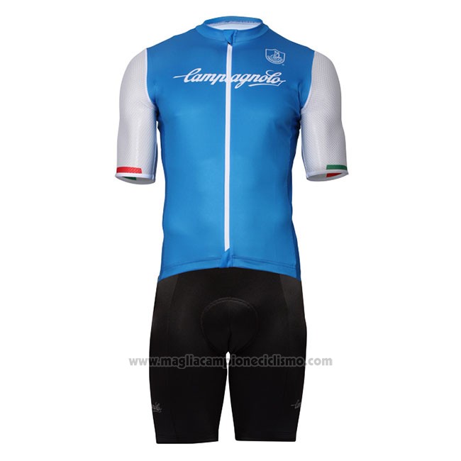Abbigliamento Ciclismo Campagnolo Iridio Blu Bianco Manica Corta e Salopette