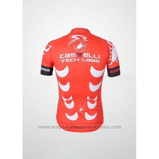 2010 Abbigliamento Ciclismo Castelli Bianco e Rosso Manica Corta e Salopette