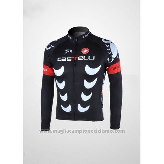 2010 Abbigliamento Ciclismo Castelli Nero e Bianco Manica Lunga e Salopette