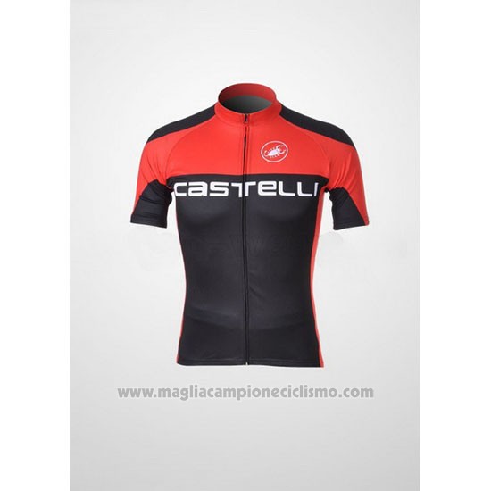 2011 Abbigliamento Ciclismo Castelli Nero e Rosso Manica Corta e Salopette