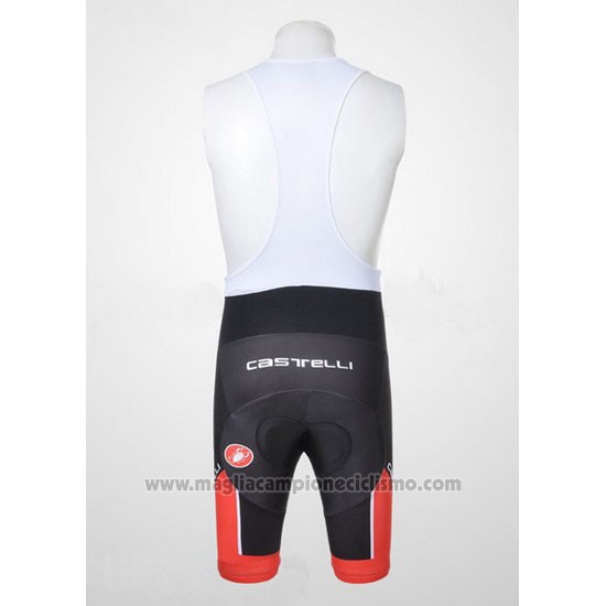 2011 Abbigliamento Ciclismo Castelli Nero e Rosso Manica Corta e Salopette